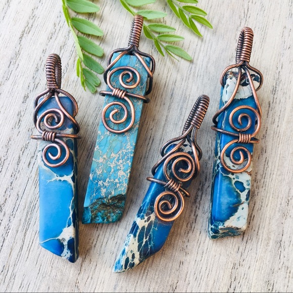 Fashion Jewelry Jewelry - Wire wrapped imperial jasper pendant necklace #3